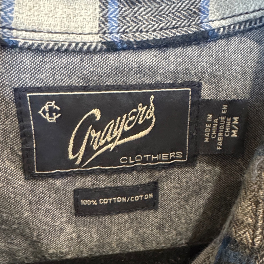 Grayers Blue And White Checkered Button Down Shirt - image 2